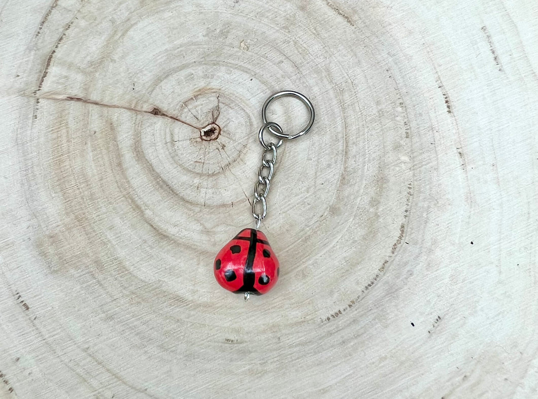 Ceramic Ladybug Keychain